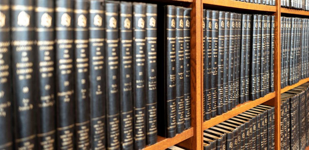 Library of Law Books on Shelves